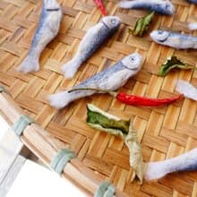 羊毛氈仿真小魚乾 冰箱貼 別針 擺飾 挂飾 髮夾 創意搞笑禮