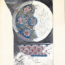 19th century德國瓷器設計手稿 - 1884 Vintage Draft - 古董