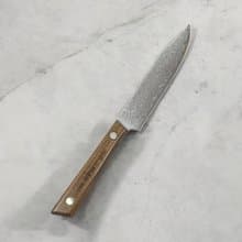 VIKING 維京海盜款檀木柄鍛打大馬士革鋼切肉刀水果刀戶外野營刀