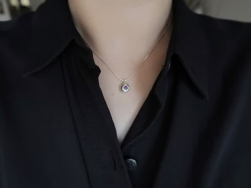 999純銀 厚款 彩色藍寶石 尖晶石 蛇鍊 項鍊 免費送禮包裝