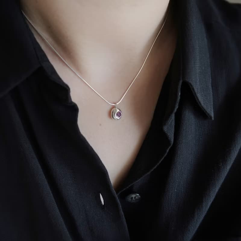 999純銀 厚款 彩色藍寶石 尖晶石 蛇鍊 項鍊 免費送禮包裝