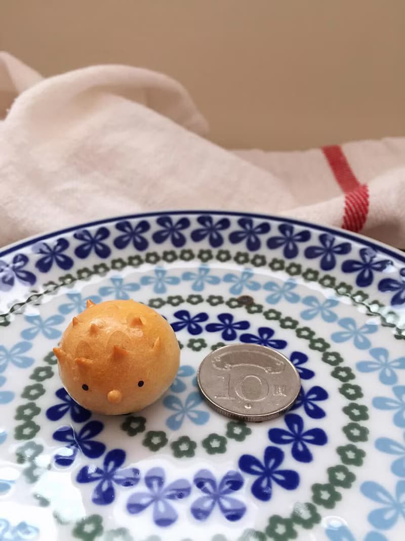 袖珍麵包磁鐵  -  小刺蝟動物餐包