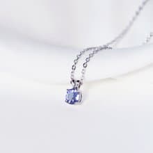 頂級坦桑石-純銀鍍白金色項鍊5mm-項鏈-十二月誕生石