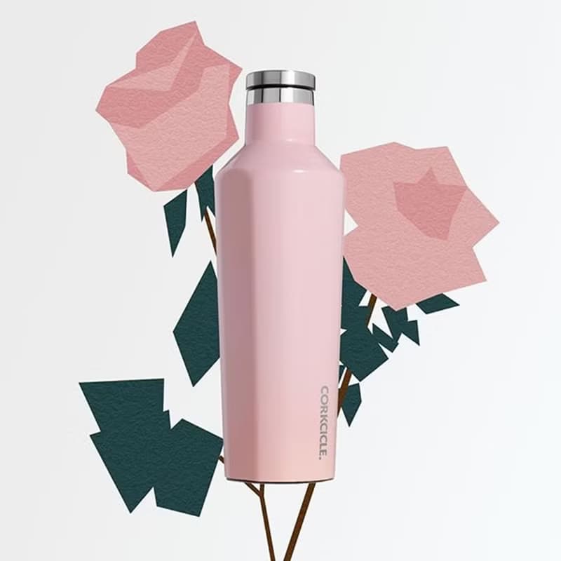 美國 CORKCICLE 三層真空易口瓶 475ml-玫瑰石英粉