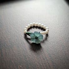 翡翠小花珍珠編織戒指│平衡身心│提升正能量│吸引貴人