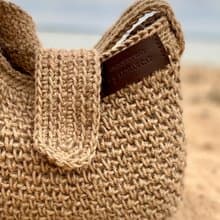 Crochet Crossbody Jute Bag, Crochet Jute Purse, Reusable Bag