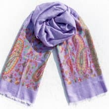 喀什米爾Cashmere 編織羊絨圍巾 純羊毛圍巾披巾 戒指絨披肩-花朵