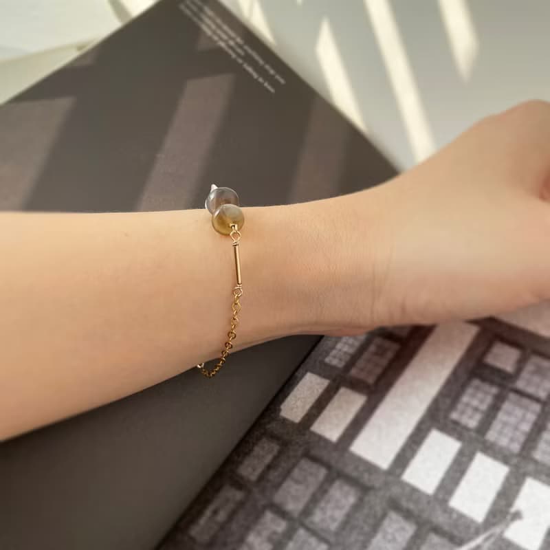 月光詩人 瑪瑙珍珠手鍊 14Kgf