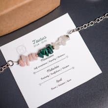 Taurus birthstone bracelet, 925 silver, Opal, Malachite, Moonstone, Mother's Day