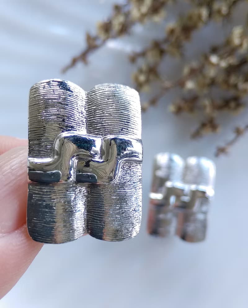 Vintage Jewelry 西洋古董飾品 銀色調 前衛世代 夾式耳環