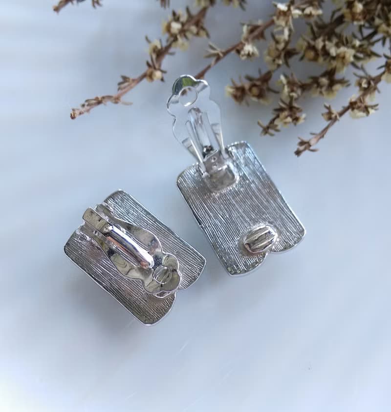 Vintage Jewelry 西洋古董飾品 銀色調 前衛世代 夾式耳環