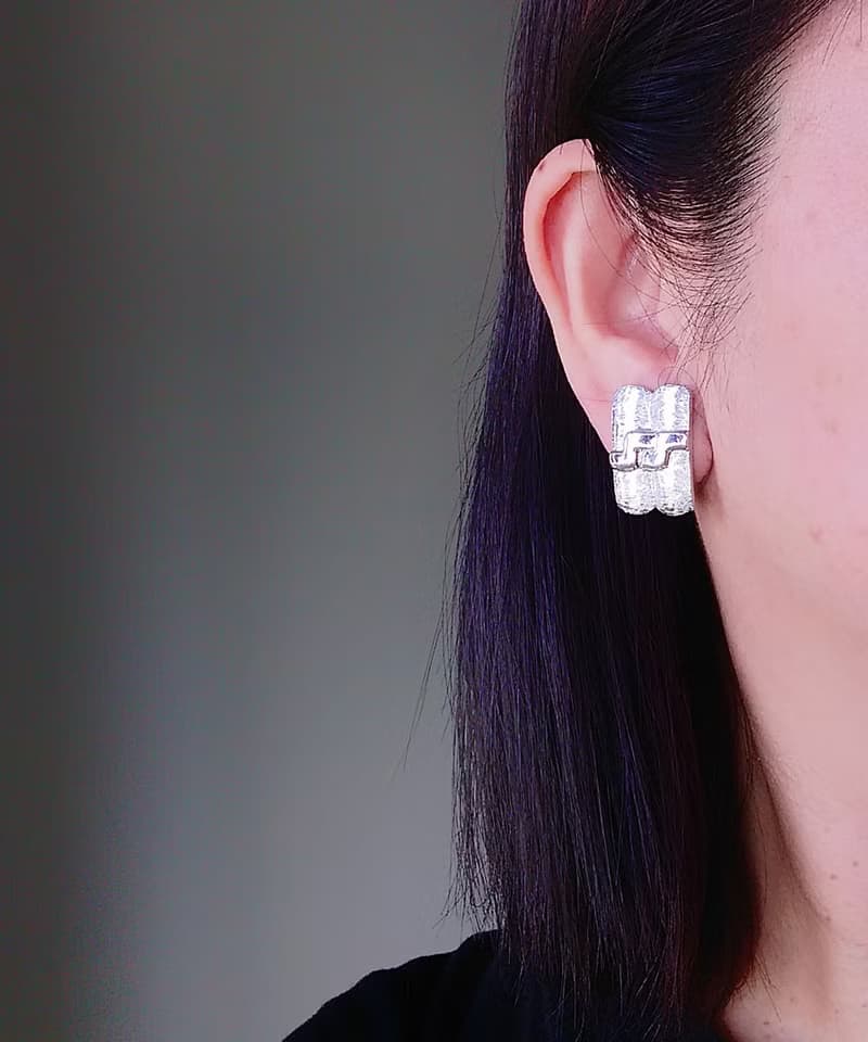 Vintage Jewelry 西洋古董飾品 銀色調 前衛世代 夾式耳環