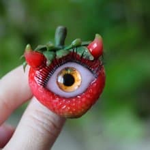 Gothic jewelry, Witchy jewelry, Berry jewelry, Eye brooch