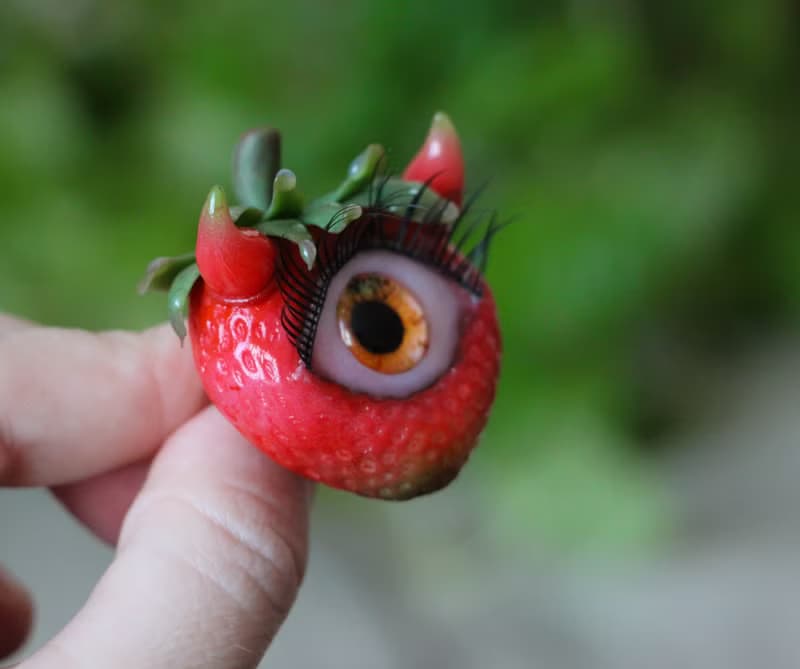 Gothic jewelry, Witchy jewelry, Berry jewelry, Eye brooch