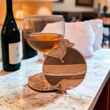 Dachshund Wooden Coaster Set – Perfect Collectible Barware for Pet Lovers