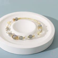 晚宴會 | 拉長石 黃水晶 白水晶 | 天然水晶手鍊