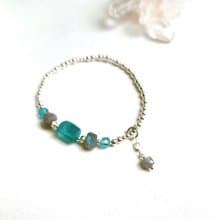 Ops Apatite Labradorite bracelet-磷灰石/純銀/拉長石/銀/極簡