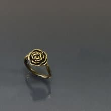 花系列-手捏玫瑰黃銅戒(中)