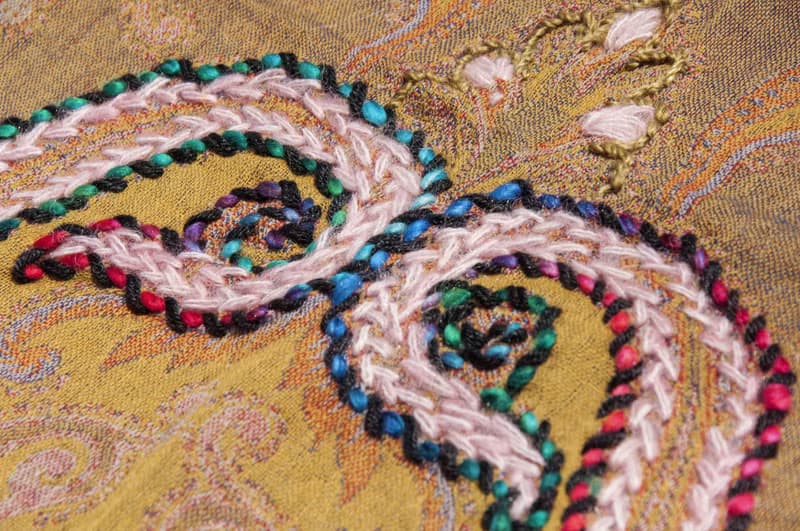 羊絨毯 刺繡毛毯 羊毛蓋毯 保暖披肩 露營毛毯 水煮羊毛披肩/針織圍巾/刺繡圍巾/羊絨披巾/喀什米爾Cashmere-花
