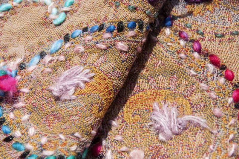 羊絨毯 刺繡毛毯 羊毛蓋毯 保暖披肩 露營毛毯 水煮羊毛披肩/針織圍巾/刺繡圍巾/羊絨披巾/喀什米爾Cashmere-花