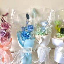 見面小花束/綠藍紫清涼組合-畢業花束/教師節/母親節/玫瑰/情人節
