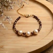 【神山晶礦】珍珠石榴茶晶手串/珍珠/石榴/茶晶