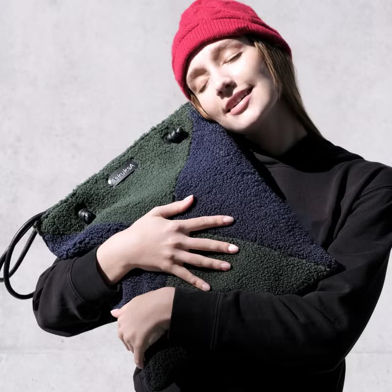 T for Triangle 綠色和海軍藍大號單肩袋 托特包