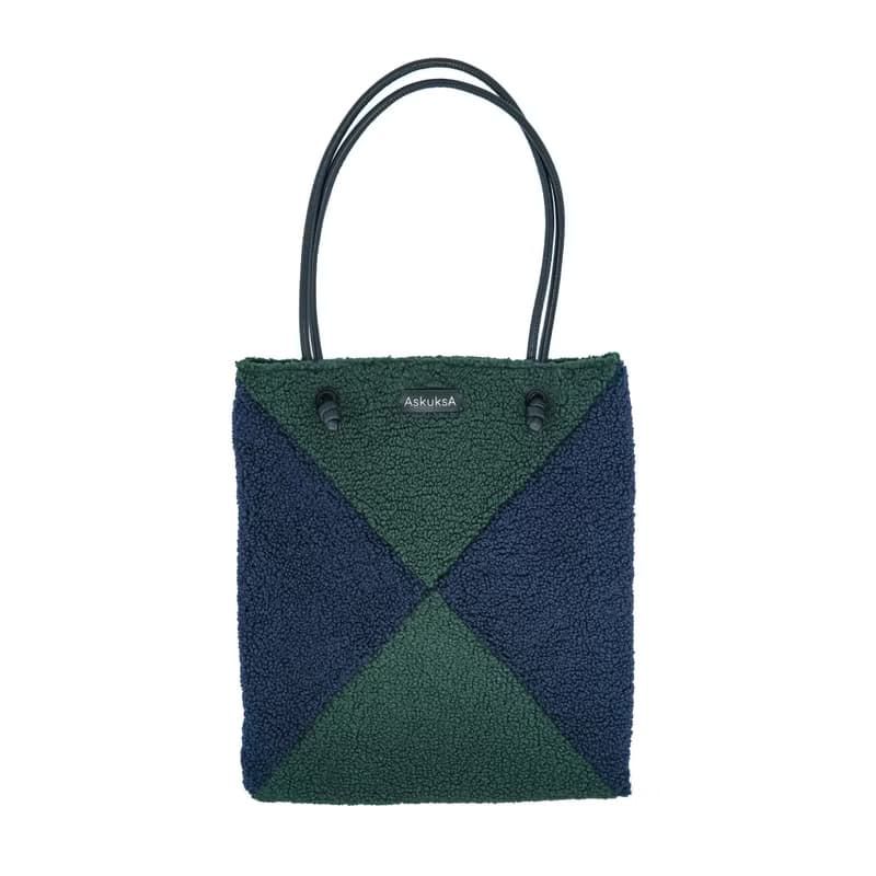 T for Triangle 綠色和海軍藍大號單肩袋 托特包
