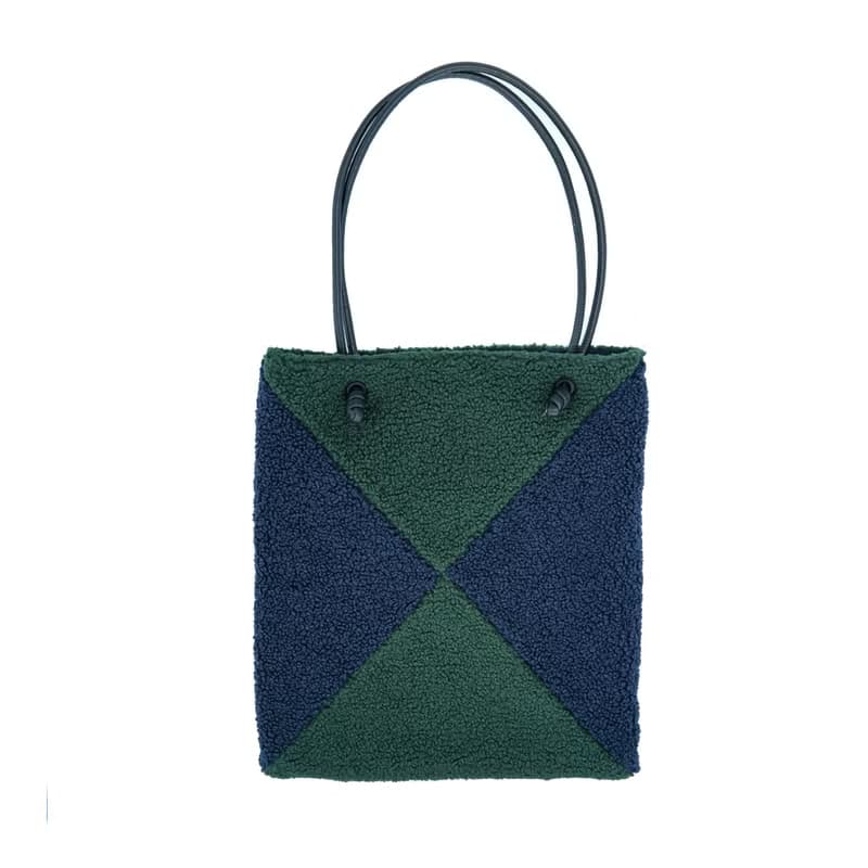 T for Triangle 綠色和海軍藍大號單肩袋 托特包