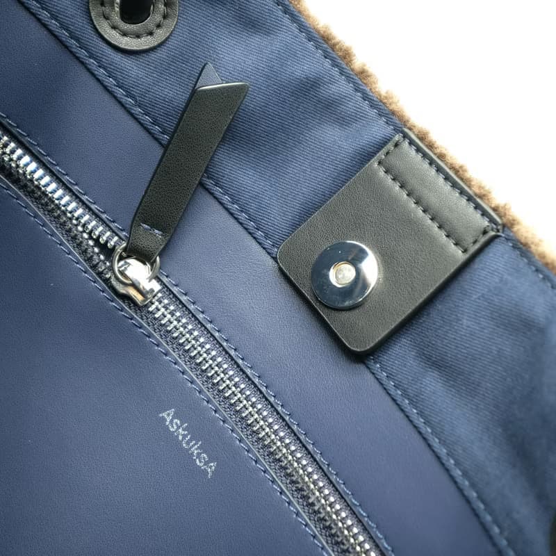 T for Triangle 綠色和海軍藍大號單肩袋 托特包