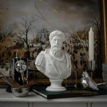 Plaster bust of a Roman Emperor Marcus Aurelius