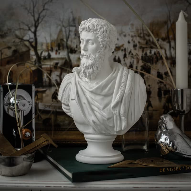 Plaster bust of a Roman Emperor Marcus Aurelius