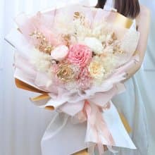 情人節花束 七夕花 日本特大玫瑰 永生花花束 - 2色可選