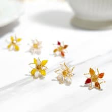 耳針/耳夾水晶花-飛舞飄揚(三色)-光點飾品