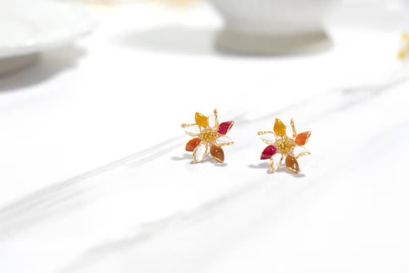 耳針/耳夾水晶花-飛舞飄揚(三色)-光點飾品