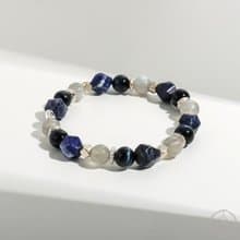 往昔 | 藍紋石 藍虎眼 拉長石 S925 | 男款水晶手鍊