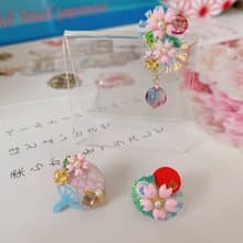 櫻花組合、耳環、耳夾