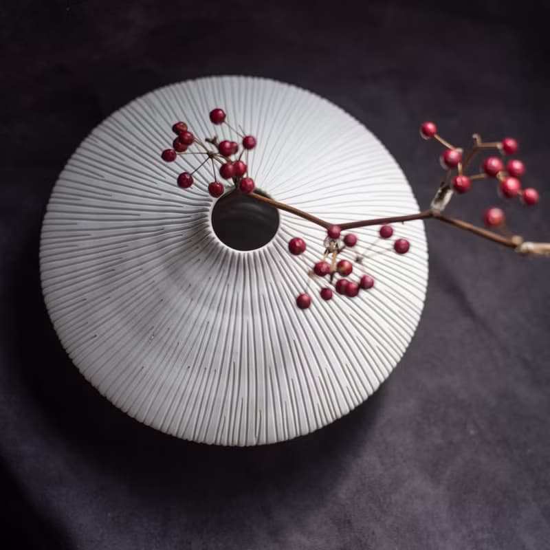 霧的原貌 碟型花器 - 大 - 手拉坏 手作陶器