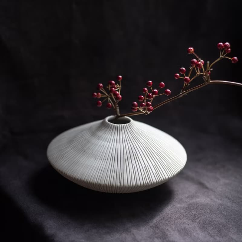 霧的原貌 碟型花器 - 大 - 手拉坏 手作陶器