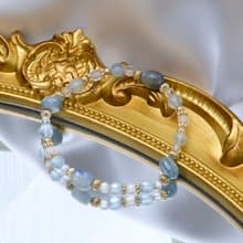 雨後青藍 | 限量造型藍晶石 喉輪 溝通 | 水晶手鍊 情人節禮物