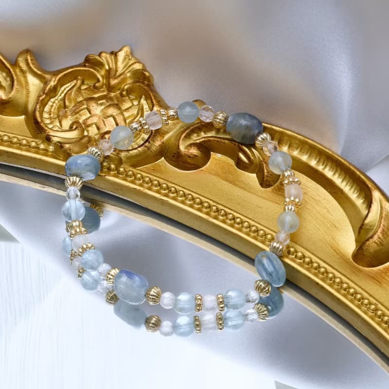 雨後青藍 | 限量造型藍晶石 喉輪 溝通 | 水晶手鍊 情人節禮物