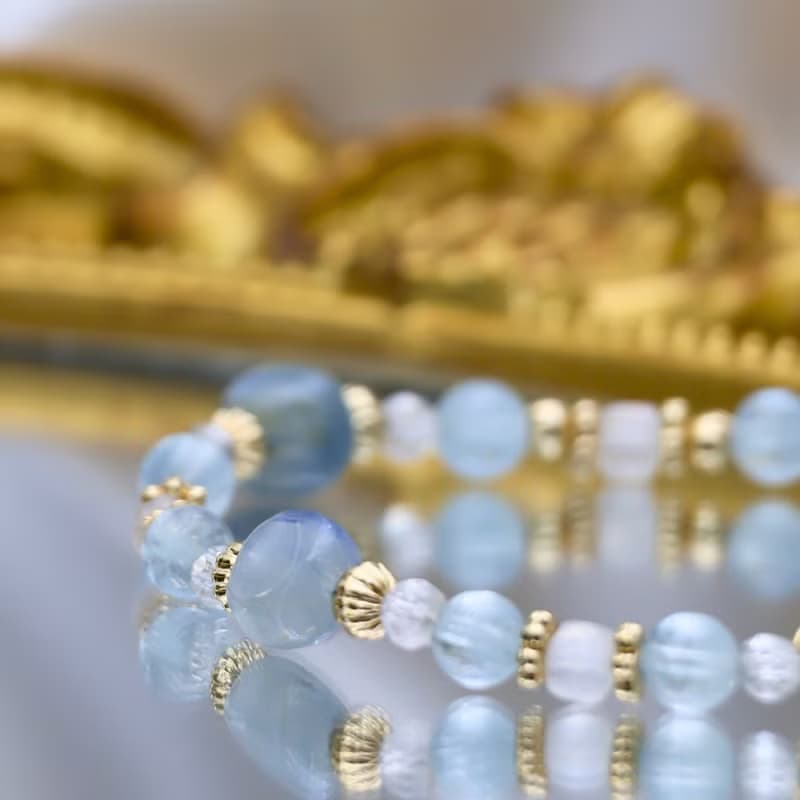 雨後青藍 | 限量造型藍晶石 喉輪 溝通 | 水晶手鍊 情人節禮物
