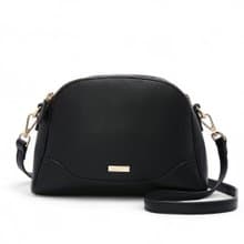 ANNA DOLLY三層貝殼包 斜背包 側肩包 黑色