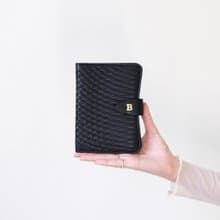 Vintage Bally 黑色絎縫小羊皮中夾