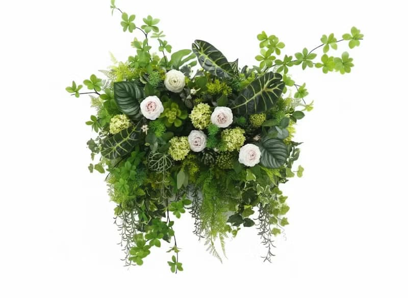 茶花綠植栽橫長生態壁飾 免運專人配送限雙北市 其餘地區需補運費