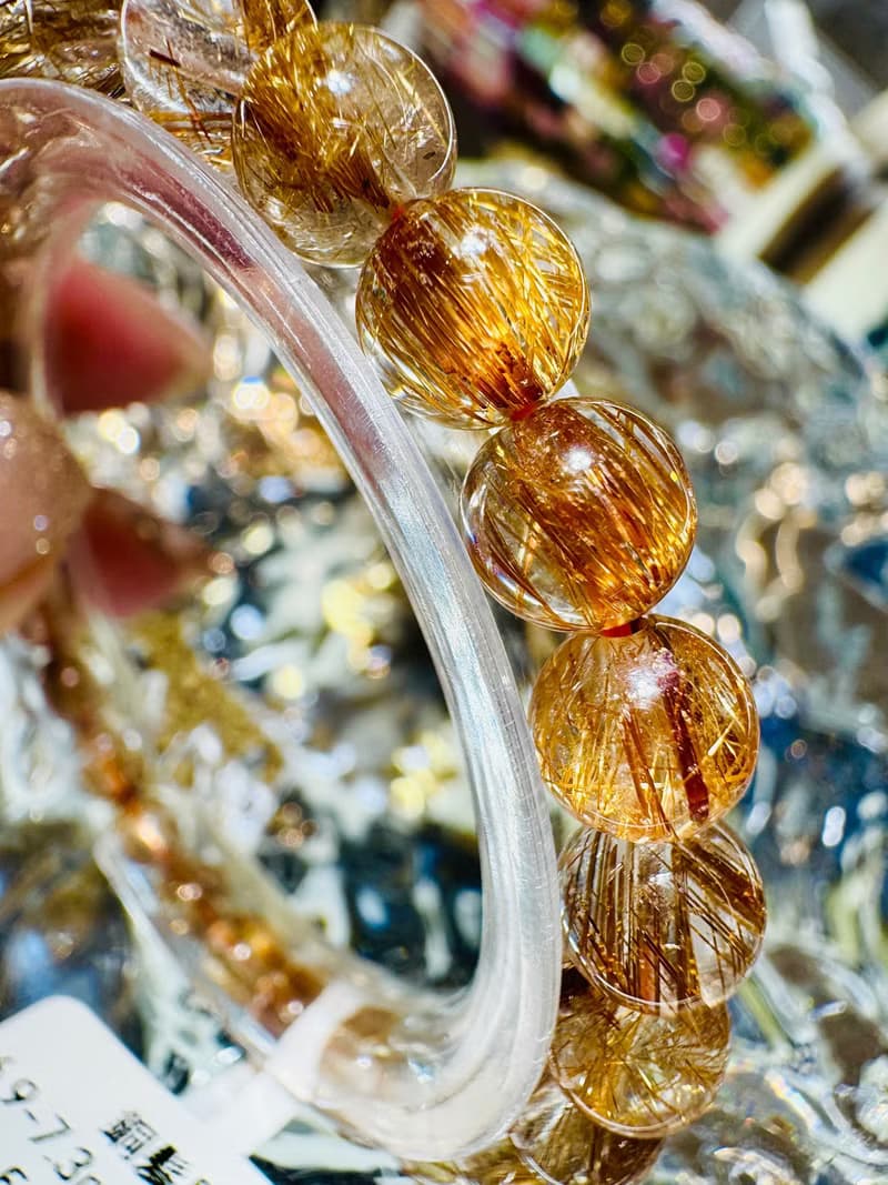 玻璃輕透料金閃閃銅髮6.9-7.3mm13.41g辟邪擋煞逢凶化吉化解濁氣