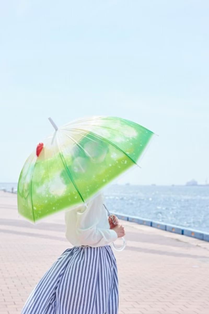 【YOU+MORE!】沁涼冰淇淋蘇打傘-透明藍