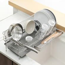 日本霜山 304不鏽鋼餐具瀝水架(附刀架/筷架)
