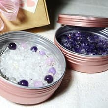 玫瑰金水晶消磁盒 l 淨化 • 消磁水晶 l 原礦 l 辦公室療癒