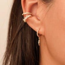 s925純銀冷淡風ins鑲鑽閃電耳扣 耳環 18k金色微鑲鋯石耳釘 女潮